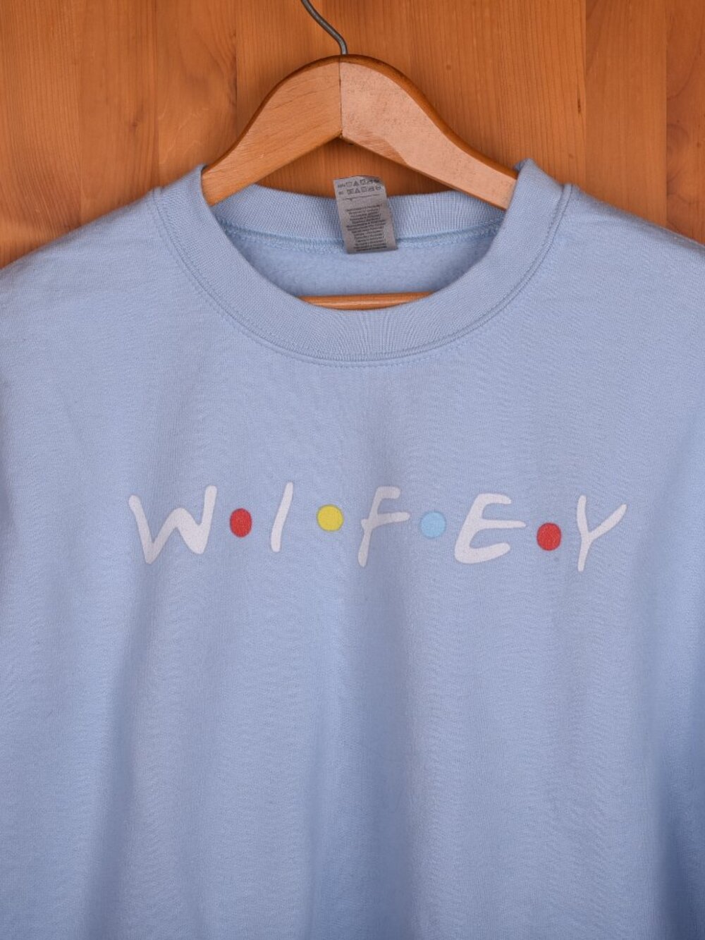 "Wifey" Light Blue Crewneck Sweatshirt – Friends TV Show Style - Size Small